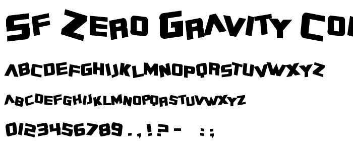 SF Zero Gravity Condensed Bold font